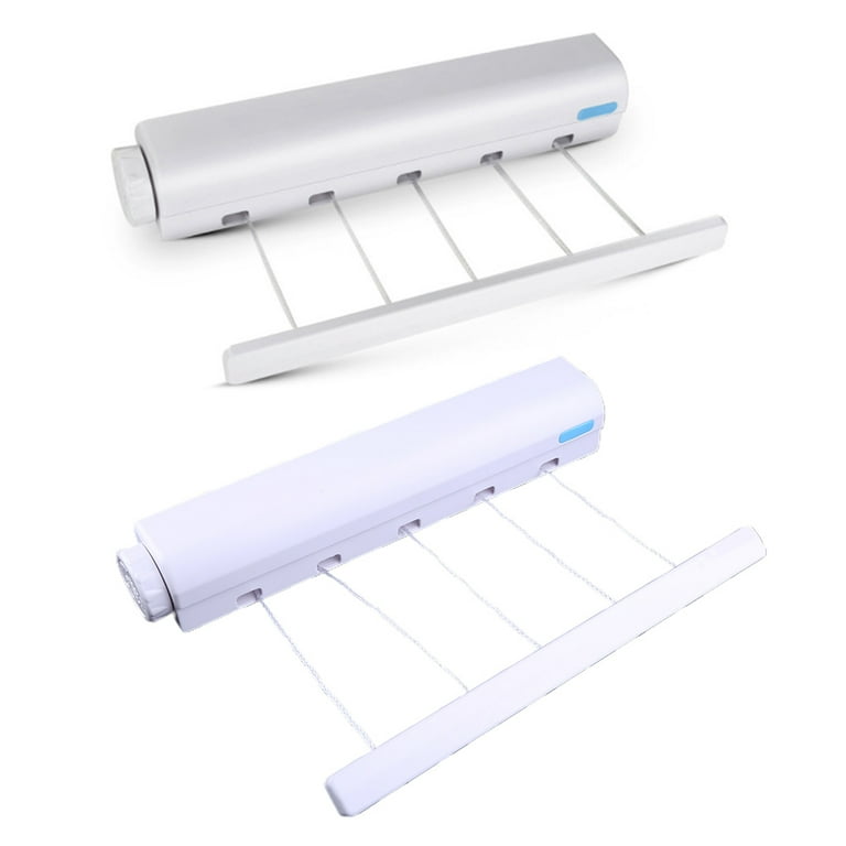 Wall Mounted Laundry Washing Line Drying Rack Retractable