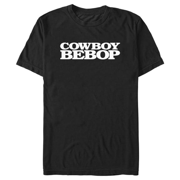 Men's Cowboy Bebop White Logo  Graphic Tee Black Small