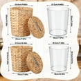 thumbnail image 2 of Topekada 2 Pack Wicker Trash Cans with Removable Lids and Liner, 1.9 and 2.7 Gallons Handmade Woven Waste Baskets with Stainless Steel Frames, Garbage Wastebaskets for Kitchen Bathroom Bedroom, 2 of 7