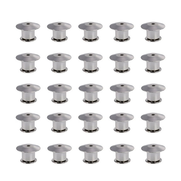 25 Metal Locking Pin Backs for Brooches and Badges (Random Color)