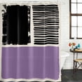 thumbnail image 2 of Purple Black Shower Curtain, Waterproof Shower Curtains for Bathroom, Farmhouse Striped Modern Abstract Art Washable Fabric Bathtub Curtain Set Bath Decor with 12 Hooks Stall 36"x72", 2 of 8