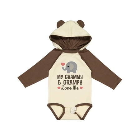 

Inktastic My Grammy and Grampy Love Me Boys or Girls Long Sleeve Baby Bodysuit