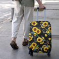 thumbnail image 3 of Black Geometric Sunflower Pattern Luggage Cover Fashion Suitcase Cover Baggage Covers Fit 25-28 Inch Luggage (Go Travel), 3 of 5