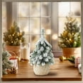 thumbnail image 5 of Virelaxpo Mini Flocked Snow-Covered Cedar Tabletop Christmas Tree - Realistic Snow Effect Holiday Decoration for Desk, Mantel, Shelf with Weighted Base, No Assembly Needed, 5 of 6