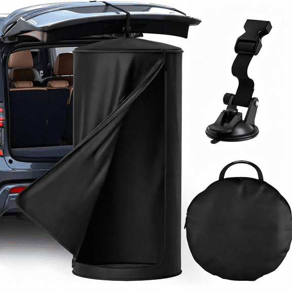 BUTOMKY Pop Up Privacy Shower Tent, 70" Portable Camping Shower Tent with Suction Cup & 4 Hooks, Outdoor Changing Tent for Camping RV Beach, Easy Setup