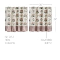 thumbnail image 2 of VHC Brands Rosehill Cottage Floral & Gingham Ruffled Cotton Tier Set - 24x36 Dusty Rose & Natural Cafe Curtain, 2 of 3