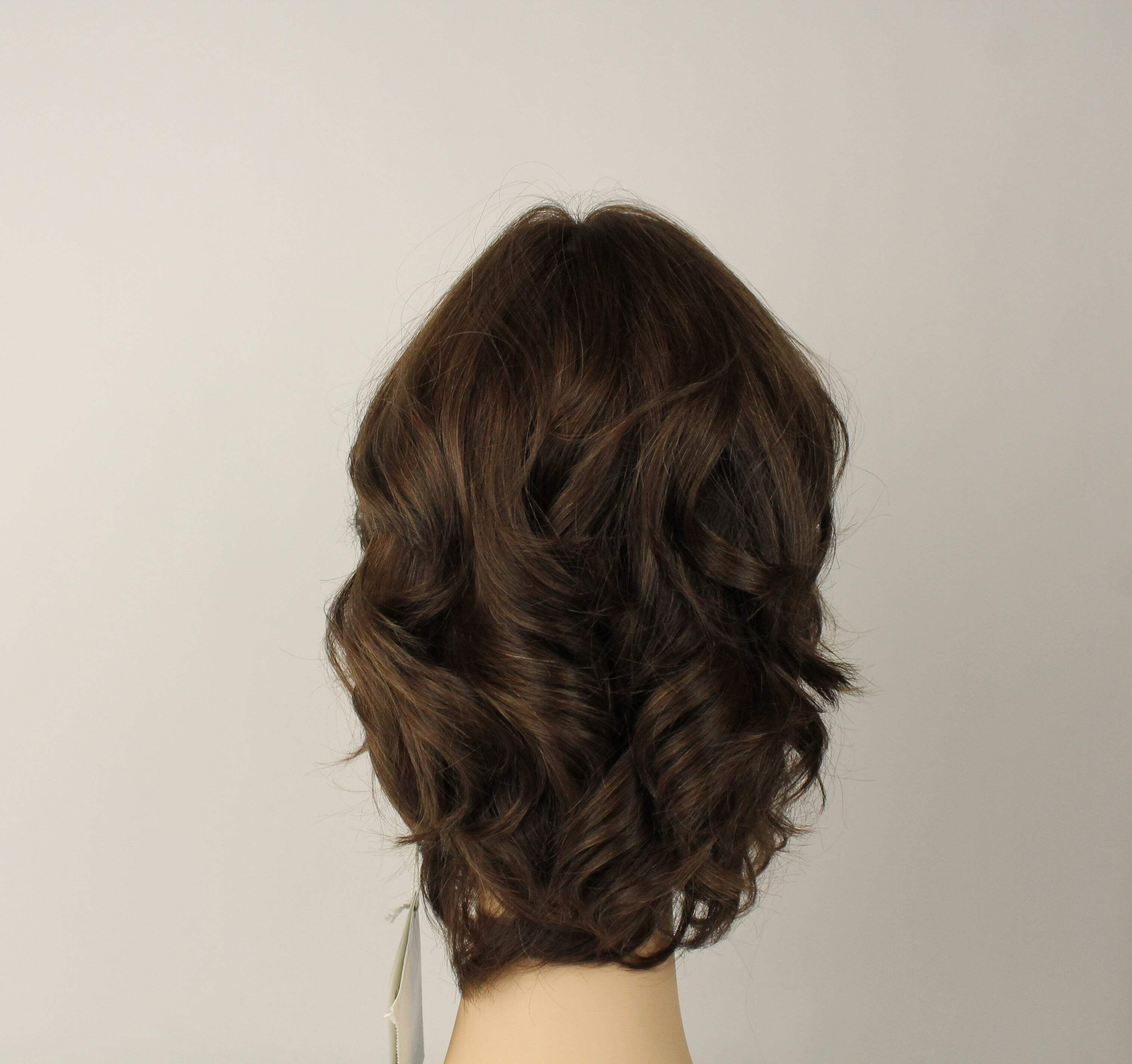 European Human Hair Freeda Wig Shlomit Medium Brown With Highlights Skin Top Size L