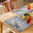 thumbnail image 4 of Gray Elephants Placemats Set of 4 Modern Vintage Elephants Blowing Bubbles Place Mats Indoor Wipeable Table Mats Washable Cloth Dining Table Placemats for Kitchen Holiday Party Home Decor 13x19 Inch, 4 of 9