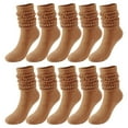 thumbnail image 6 of WTXUE Slouchy Socks, 5 Pairs Soild Color Socks Women Thigh High Boot Socks Soft Scrunch Socks, 5# White, 6 of 7