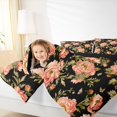 thumbnail image 4 of Homewish Retro Floral Full Size Comforter Sets,Natural Plant Bedding Comforter Set,Pink Black Bedding Sets For Kids,Ultra Soft Home Decor Reversible,3 Pieces, 4 of 8