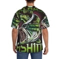 thumbnail image 3 of Goofa Big Bass Fish Printed Men's Casual Short-sleeved Shirt,Lightweight Breathable Button-down,Summer Casual men's top,Versatile Fashion shirt-X-Large, 3 of 5