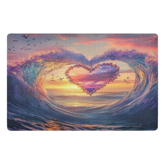 BZSMCE Floor Mats 32x20in Heart-shaped Wave Planting Creativity Doormats