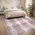 thumbnail image 3 of ODIKA 8'x10' Washable Area Rug Durable, Non-Slip Border Feminine Bowknot Alternating Stripes Round Pink for Living Room, Under Sectional, Family, 3 of 7