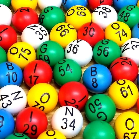 Mr Chips Fade and Scratch Resistant Bingo Balls, Plastic, Multicolor, 7/8", 75 Count