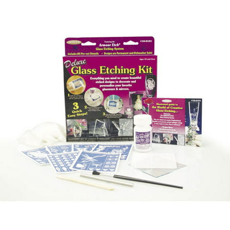 Armour Etch Deluxe Glass Etching Kit, 93 pieces (Best Glass Etching Kit)