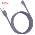 thumbnail image 1 of 5A Charging Cable Mobile Phone USB Elbow Data Transmission Cable Phone Elbow Charging Cord 0.25m for iOS, 1 of 9