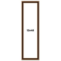 12x48 Frame Gold Brown Plein Air Vintage Solid Wood Picture Frame | 1.75 Inches Moulding Width |