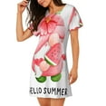 thumbnail image 2 of Disketp Watercolor Tropical Gnomes for Womens Short Sleeve Sleepshirt Scoopneck Cute Nightdress Comfy Nightgown, 2 of 6