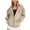 Khaki 1, variant on SUYOLL Women Hooded Sweatshirt Fall Winter Ribbon Feather Print Zipper Long Sleeve Pocket Drawstring Casual Sports Hooded Sweatshirt Loose Pullover Tops