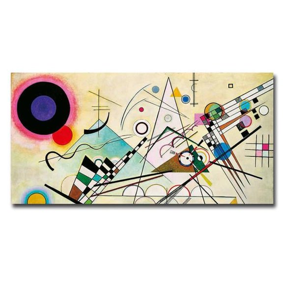 Composition VIII - Detail by Wassily Kandinsky Premium Gallery Wrapped Canvas Giclee Art - Ready to Hang, 12 x 24 x 1.5 in.