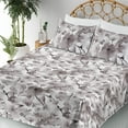 thumbnail image 3 of Ambesonne Autumn Vibes Fitted & Flat Sheet with Shams 4 Pcs Set, Buds and Flowers Print, King, Off White Purpleblue, 3 of 5