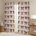 thumbnail image 2 of Manfei Brown Bowtie Blackout Curtains,Fashion Bowknot Window Curtains Pack of 2 (38x45 Each), 2 of 6