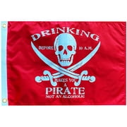 Flappin' Flags Drinking Before 10 am Pirate Outdoor Garden Flag - 12 x 18 in