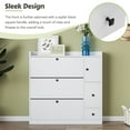 thumbnail image 3 of Triple Tree Versatile Shoe Cabinet with 3 Flip Drawers, Wooden White, 111 lb, 3 of 7