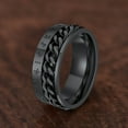 thumbnail image 6 of ChainsProMax Viking Rune Spinner Rings for Men/Women, Size #7-#14 Chain Link Fidget Ring, Black, 6 of 8