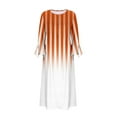 thumbnail image 3 of SHTXOZHI Womens Long Bell Sleeve Button Up Dress V Neck A-Line Printed Loose Dress with Pockets, 3 of 5