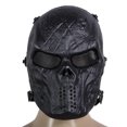 thumbnail image 4 of Máscara de calavera Airsoft Paintball Protección facial completa Suministros para exteriores Negro JShteea El nuevo, 4 of 6