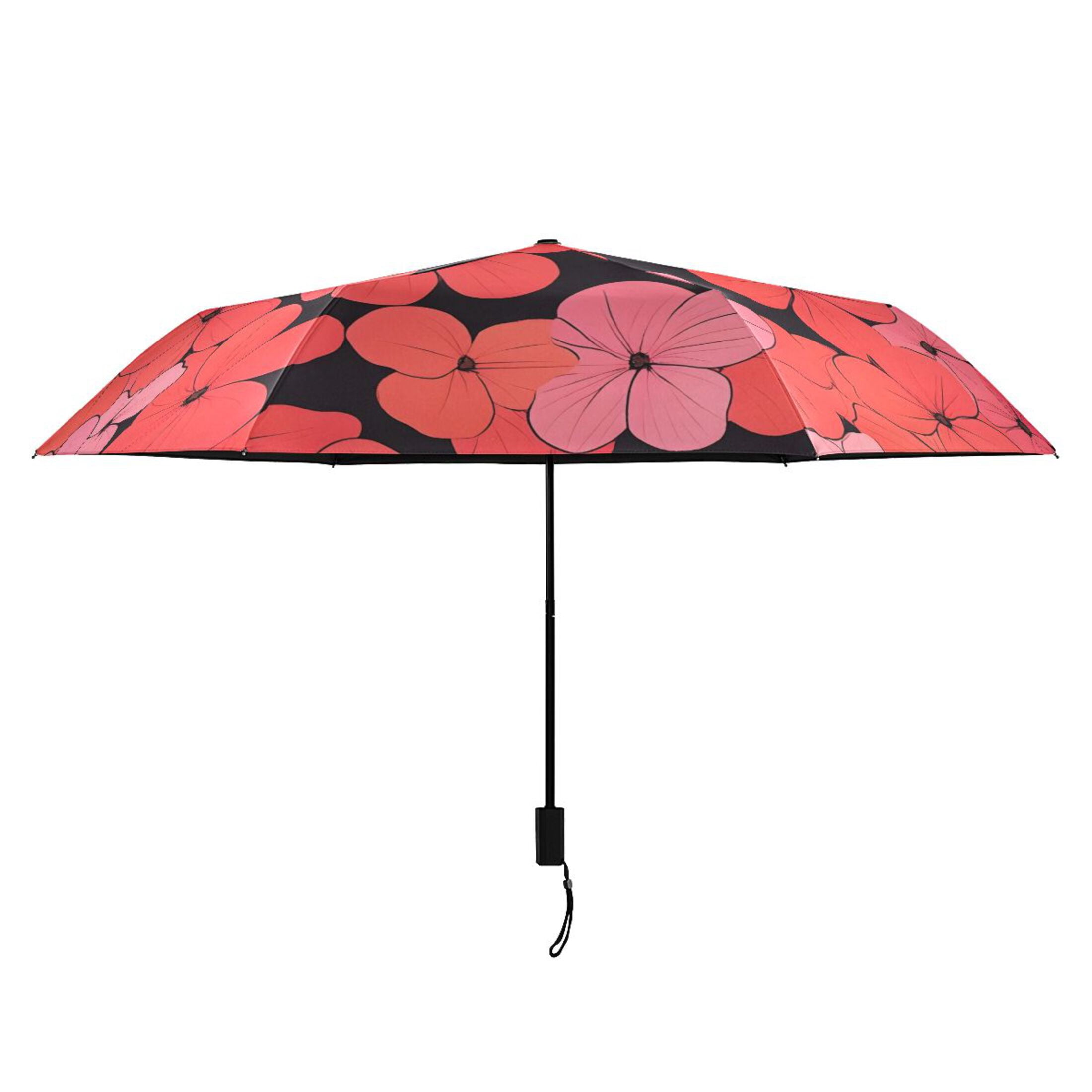 ALAZA Elegant Flowers-r5 UPF 50+ Compact Folding Umbrella for Rain Travel Umbrella Packable