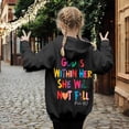 thumbnail image 3 of Telankuip God Is Within Her She Will Not Fall Hoodies for Girls Jesus Faith Bible Verse Preppy Crewneck Pullover Tops Oversized Inspirational Long Sleeve Cozy Kids Sweatshirts 2-Black 140, 3 of 7