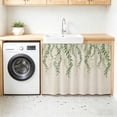 thumbnail image 3 of Green Eucalyptus Leaves Sink Skirt 10"W x 11"L,Dustproof Under Sink Curtain Skirt for Bathroom Kitchen,Rustic Weep Botanical Leaf Beige Adhesive Short Vanity Curtains Cover for Laundry Closet, 3 of 8