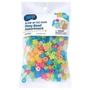 (3 pack) Hello Hobby Pony Bead Mix, Glow in the Dark, 240 Pieces, Plastic Craft Beads for Jewelry Making and DIY Projects