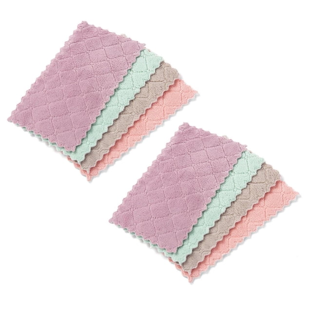 Oleegame 2PC Ten Dollar Items Absorbent Clean Cloth Wiping Rag Dish Towel Home Kitchen Sink Wipe Corals