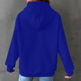 thumbnail image 4 of Puntoco Plus Size Long Sleeve clearance Women Loose Hooded Long Sleeve Zipper Solid Cardigan Blouse Hoodies Sweatshirt Tops with Pocket Blue 8(L), 4 of 6