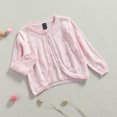 thumbnail image 4 of Toddler Baby Girl Cardigan Crochet Knit Long Sleeve Sweater Bolero Shrug Button up Coat Cover Up Outwear, 4 of 6