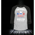 thumbnail image 2 of Shop4Ever Men's Fireworks Director 4th of July Raglan Baseball Shirt X-Small Heather Grey/Black, 2 of 4
