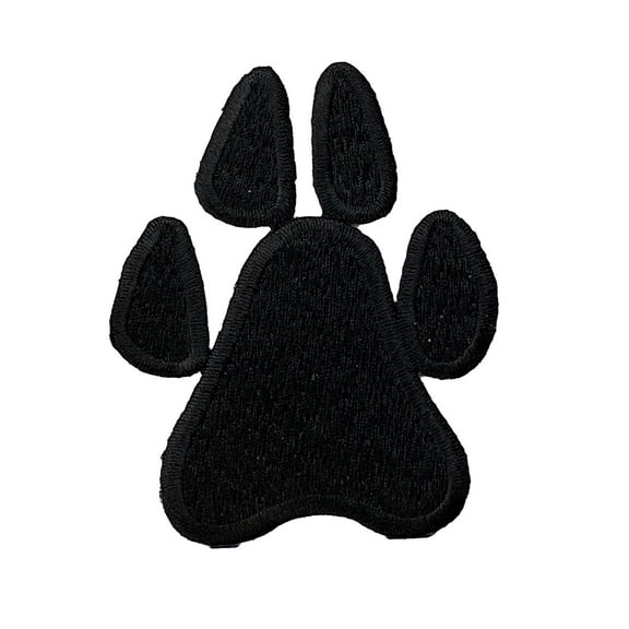 3" Black Paw Print, Animals, Embroidered, Pets, Iron on Patch