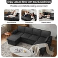 thumbnail image 3 of Sectional Couches Sofas Sleeper Bed U shape with Storage for Living Room Family Rooms Dark Gray, 3 of 10