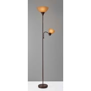 Mainstays 72 Brown Combo Floor Lamp with Reading Light, Modern Design