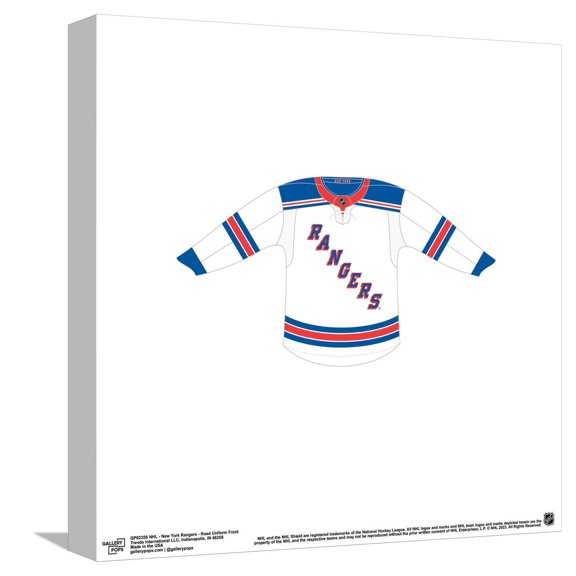 Gallery Pops NHL - New York Rangers - Road Uniform Front Canvas Wall Art, Unframed Version, 12" x 12"