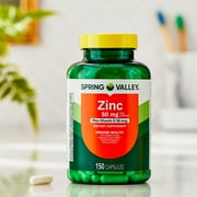 (3 pack) Spring Valley Zinc with Vitamin D, 50 mg, 150 Count, Dietary Supplement Capsules for Immune Health