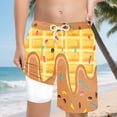 thumbnail image 2 of Gubotare Swim Suit for Boys Boys Swim Trunks Compression Liner Swim Shorts Bathing Suit with Boxer Brief Quick Dry Swimwear 5T 6T (Khaki,5-6 Years), 2 of 4