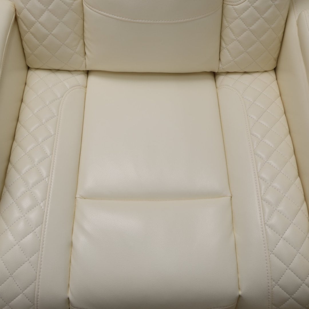 White Breathing Leather Living Room Recliner Chair