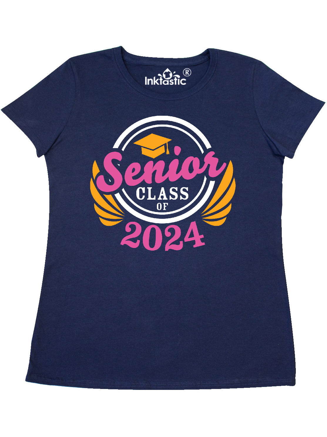INKtastic Senior Class of 2024 in Gold and Pink with Graduation Cap