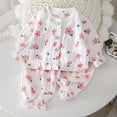 thumbnail image 2 of Swuxness Toddler Girls Loungewear 2 Piece Outfits Casual Crew Neck Long Sleeve Shirts Long Pants Suits, 2 of 5