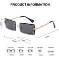 thumbnail image 3 of Gafas de sol rectangulares sin montura para mujeres/hombres, montura ultraligera de metal. Levamdar  LRWJ277-3, 3 of 4