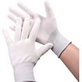 thumbnail image 3 of Abastado 6 Pares Guantes de Trabajo de Nylon Blanco, Guantes Antideslizantes sin Costuras, Cómodos de Usar, Ideales para Reparaciones, Industria Automotriz, Servicio de Autos, Taller, 3 of 8